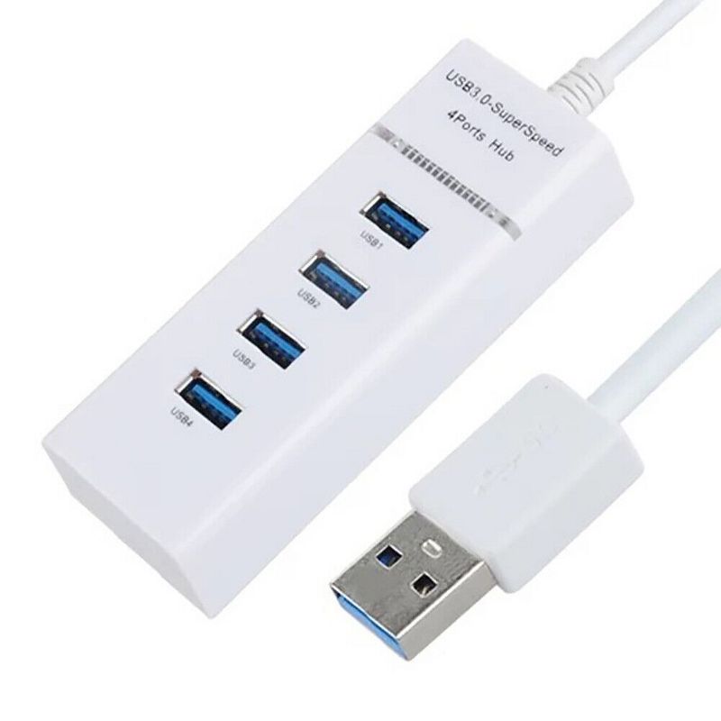 USB 3.0 Hub 4-Port Adapter Charger Data Sync Super Speed PC Mac Laptop Desktop, 2 of 5