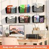 Simple Trending 6 Pockets Wall File Organizer Storage for Office, Metal Mesh Mounted Hanging File Holder, Black - 2 of 4