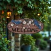 Northlight Welcome Bluebirds and Flowers Hanging Sign - 12" - 2 of 4