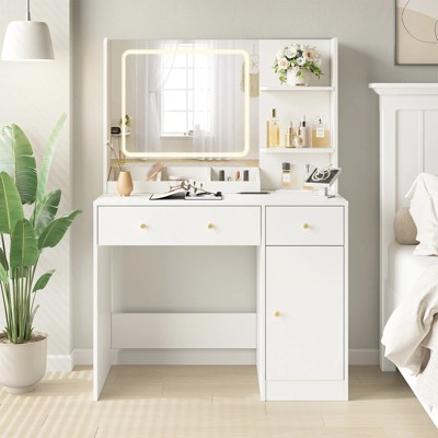 SUGIFT Large Modern Vanity Set with Storage Dresser