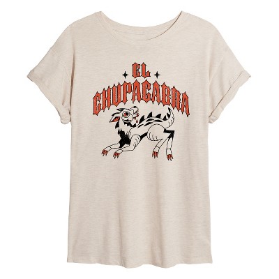 Women's - Instant Message - El Chupacabra Oversized Graphic T-Shirt