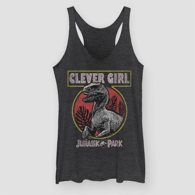 Women's Velociraptor Graphic Tank Top (Juniors') - Black Heather XXL