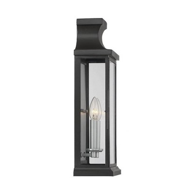 Black Traditional Outdoor/Indoor Dimmable Lantern with Clear Glass
