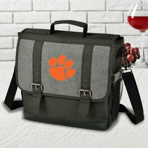 NCAA Clemson Tigers Insulated Wine & Cheese Set for 4 with Glasses, Bamboo Table & Corkscrew - 1 of 4