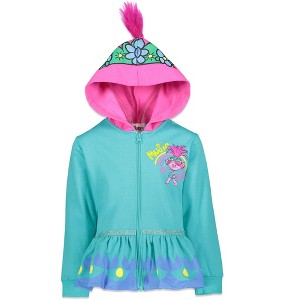 DreamWorks Trolls Poppy Girls Fleece Zip Up Hoodie Toddler - 1 of 4
