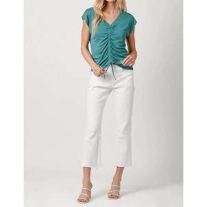 Women's Drawstring Center Ruched Knit Top - mystree - 1 of 4