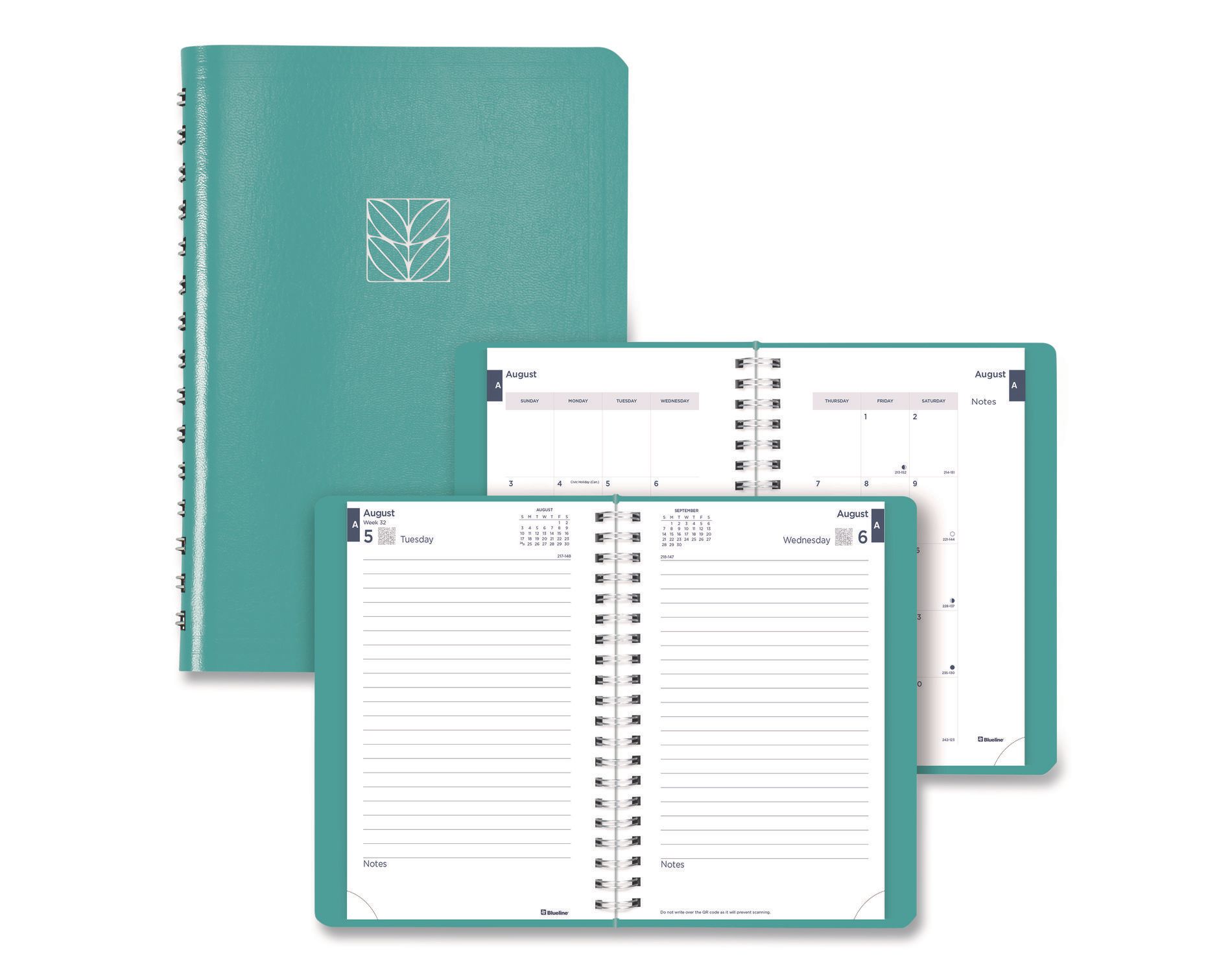 Academic Daily/Monthly Planner, 8 x 5, Blue Cover, 12-Month (Aug to July): 2025 to 2026