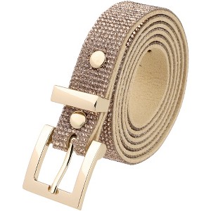 INSPIRE CHIC Women Rhinestone Bling Crystal Sparkly Diamond Shiny Soft Waist Belts 1Pc - 1 of 4