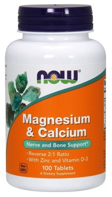 Magnesium & Calcium 1:2 Ratio by Now Foods  -  250 Tablet