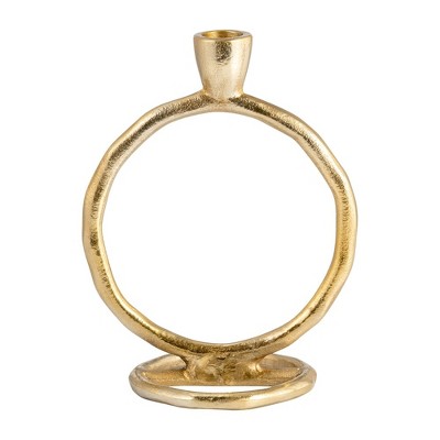 Sagebrook Home Round Ring Taper Candle Holder - Contemporary Circular Abstract Metal Candle Display for Home
