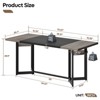 Bestier 70'' Rectangle Brown Dining Tables For 6-8 People, Wooden Kitchen Tables with Wooden Shelves and Metal Legs - 4 of 4