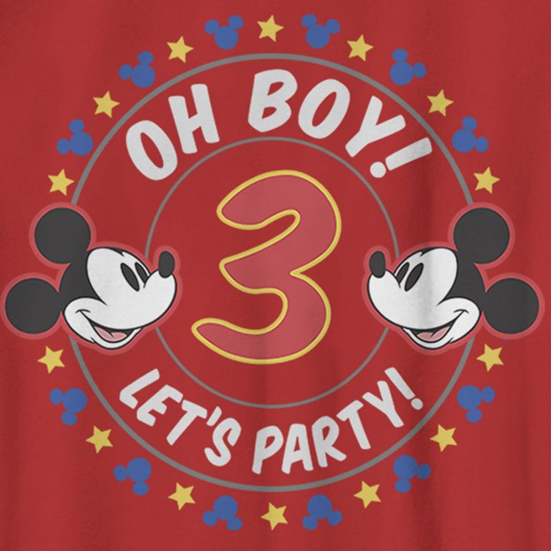 Boy's Mickey & Friends 3rd Birthday Oh Boy Let's Party Mickey T-Shirt, 2 of 5