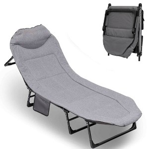 SUGIFT 6 Adjustable Positions Foldable Camping Cot with Mattress - 1 of 4