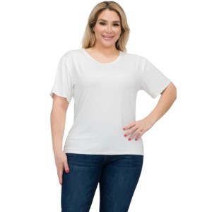 Slickblue Women's Plus Size Short Sleeve Tee, Soft Stretch Fit, Classic Round Neck, 10 Color Options, Size 1XL-3XL - 1 of 4