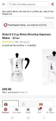 Bialetti 3 Cup Moka Stovetop Espresso Maker - Silver : Target