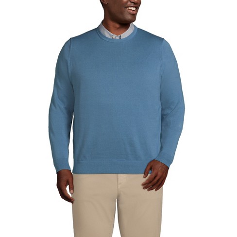 Lands End Men s Big Fine Gauge Supima Cotton Crewneck Sweater