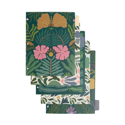 U Brands 5 Tab Paper Dividers Folklore Fauna
