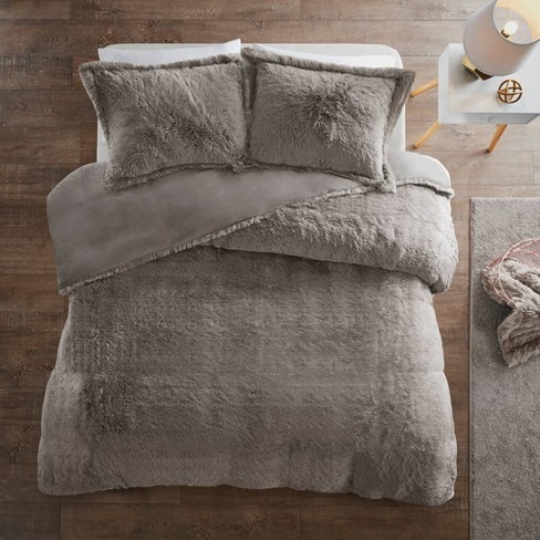 Sweet Home Collection Plush Shaggy Comforter Set Ultra Soft Luxurious Faux  Fur Decorative Fluffy Crystal Velvet Bedding With 2 Shams, King, Dark Gray  : Target