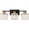 POWLIG 21-in 3-Light Black Gold Modern Luxury Bathroom Vanity Light with Crystal Shade - 2 of 4