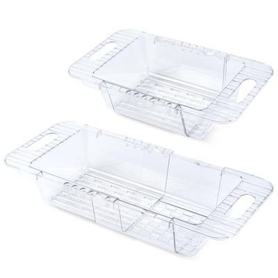 YIGII Collapsible Colander Over Sink Expandable Sink Strainer Basket for Kitchen,2 Pack,Clear