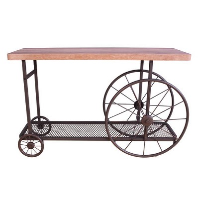 Francie 48" Oak and Antique Gray Industrial Console Table