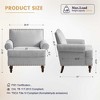 CAVINAS Linen Accent Chair with Mid-Height Rivet Backrest,Mid-Century Upholstered Living Room Chairs,Reading Chairs for Living Room - 3 of 4