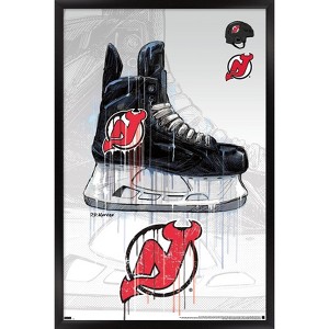 Trends International NHL New Jersey Devils - Drip Skate 21 Framed Wall Poster Prints - 1 of 4