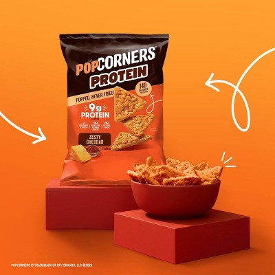 Popcorners Zesty Cheddar Protein Chips - 5.36oz/4ct
