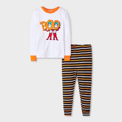 Toddler 2pc Snug Fit Dr. Seuss Thing 1 Thing 2 Long Sleeve Viscose Snug Fit Pajama Set - Black/White