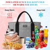 Lunch Tote Bag ¨C Gray, Normal Size, Adjustable Shoulder Strap & Side Pockets for Work/School/Travel - 2 of 4