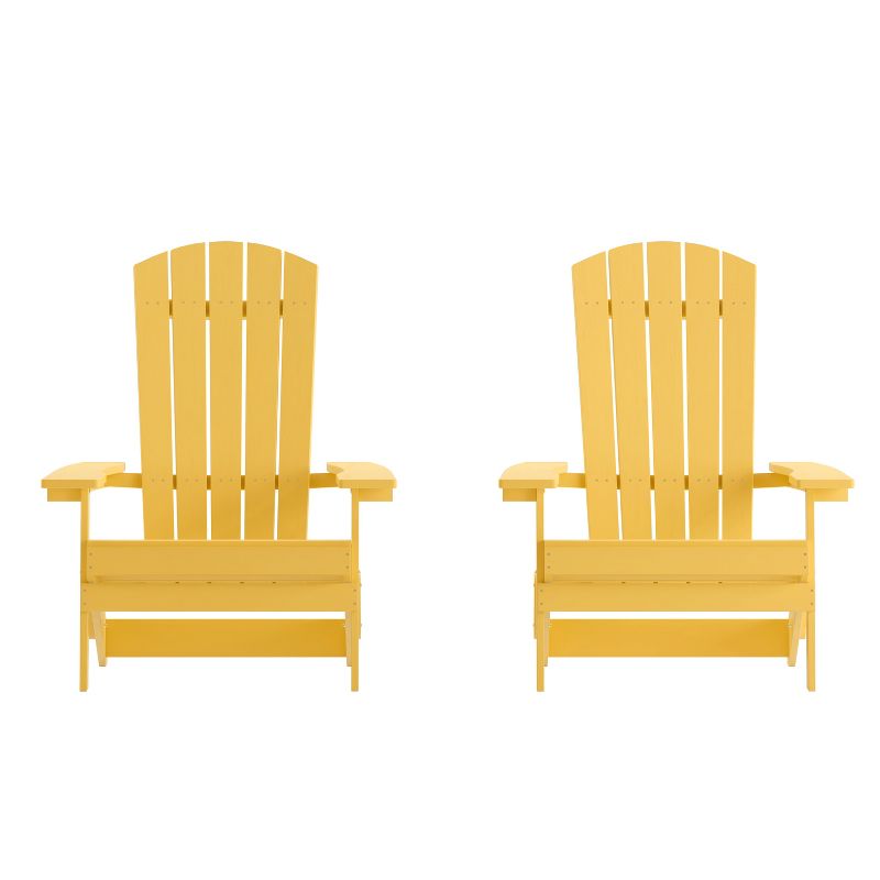 Flash Furniture Set of 2 Charlestown All-Weather Poly Resin Folding Adirondack Chair, 1 of 14