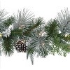 Puleo 9'x10" Pre-Lit Battery-Operated Flocked Garland - 4 of 4