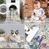 Washable Vintage Oriental Rug Non Slip Low Pile Rug Soft Throw Floor Cover Retro Foldable Indoor Carpet for Living Room Bedroom Playroom Nursery - 4 of 4