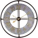 River Parks Studio Industry 33" Wide Steel and Gold Open-Face Wall Clock