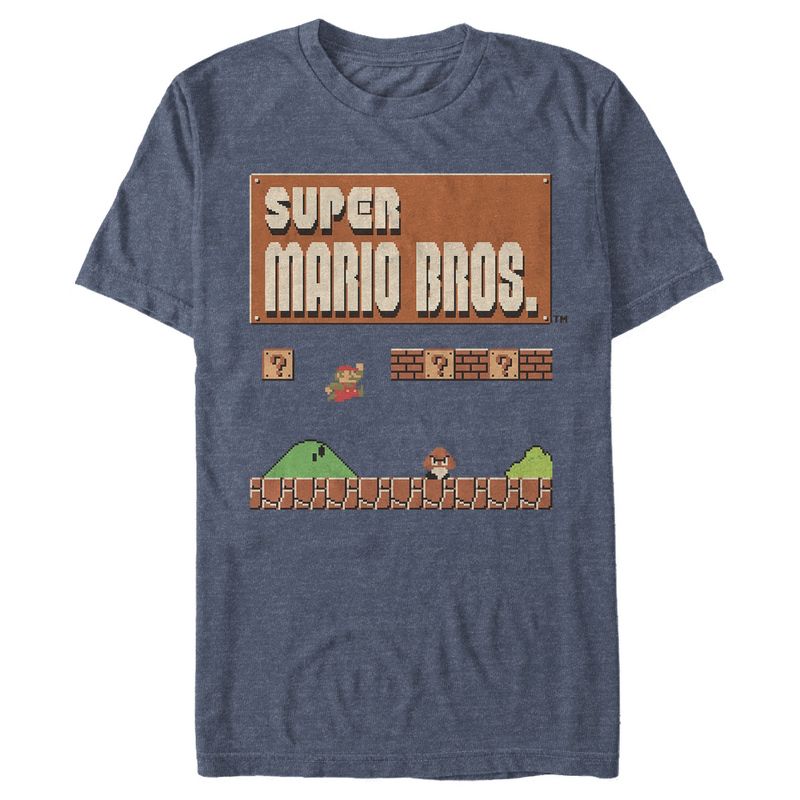 Men's Nintendo Super Mario Bros. Logo Gameplay T-Shirt, 1 of 4