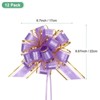 Unique Bargains Plastic Tree Stripes Gold Edge Large Satin Pull Bows 12 Pcs - 3 of 4