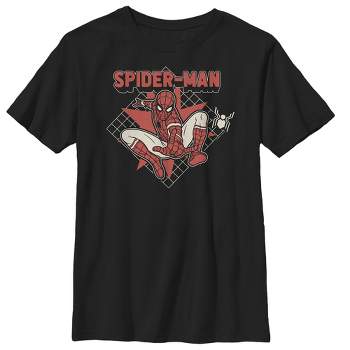 Boy's Marvel Spider-Man: Far From Home Cartoon Grid T-Shirt