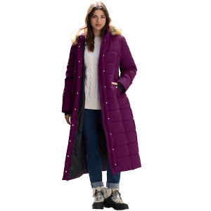 Roaman's Maxi Length Quilted Puffer Jacket - 1 of 4