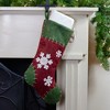 Northlight 20" Green and Red Snowflake Applique Christmas Stocking with Blanket Stitching - image 2 of 3