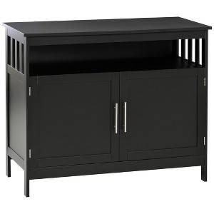 Sideboard Buffet Cabinet, Modern Kitchen Cabinet, Coffee Bar Cabinet with 2-Level Shelf and Open Compartment, Black - 1 of 1
