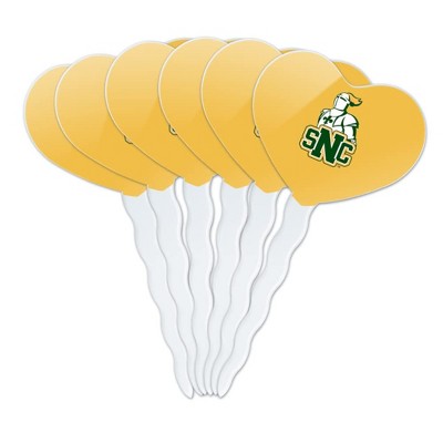 St. Norbert College Secondary Logo Heart Love Cupcake Picks Toppers Decoration Set of 6