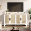 Four Door Storage Cabinet, Natural Rattan Side Table for Dining Room, Bohemian Style Coffee Table for Living Room - 3 of 4