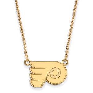 Black Bow Jewelry 14k Yellow Gold Plated Sterling Silver Philadelphia Flyers NHL Necklace 18 Inch - 1 of 4