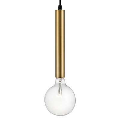 Bobbie Mid-Century Lacquered Brass and Black 1-Light Pendant