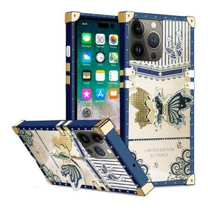 Entronix Case Compatible with iPhone 14 Pro Max - [Rectangular] Luxury Butterfly Grip Stand - 1 of 4
