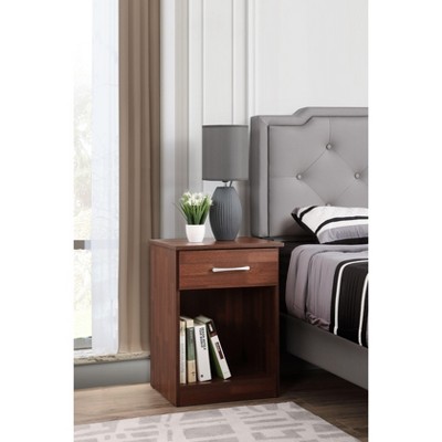 NicBex Modern Minimalist Nightstand with Drawer and Open Storage Shelf Bedside Table End Table for Bedroom, Living Room