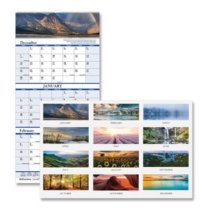 Earthscapes Recycled 3-Month Vertical Wall Calendar, Scenic Photography, 8 x 17, White Sheets, 14-Month: Dec 2025 to Jan 2027 - 1 of 4