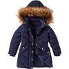 Sportoli Girls Fleece Lined Quilted Midlength Fur Trimmed Hood Winter Puffer Coats - 4 of 4