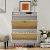 Shoe Cabinet with Slim 2-Drawer Organizer, Freestanding Shoe Shelf,Adjustable Hidden Entryway Rack,  Modern Design for Hallway, Bedroom, Closet - 2 of 4