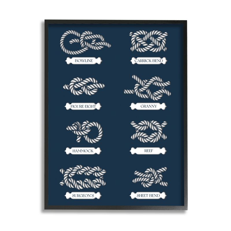 Stupell Industries Boating Knots Nautical Diagram Framed Giclee Art, 1 of 7